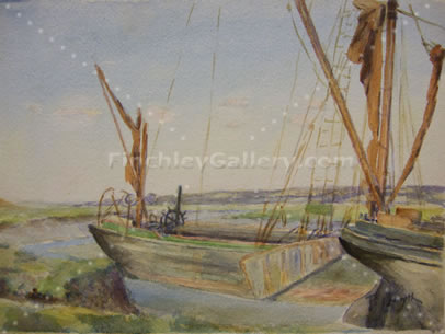 BARGES AT CANVEY ISLAND, 1935