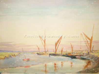 SUNSET LIGHT, CANVEY WHARF, 1922