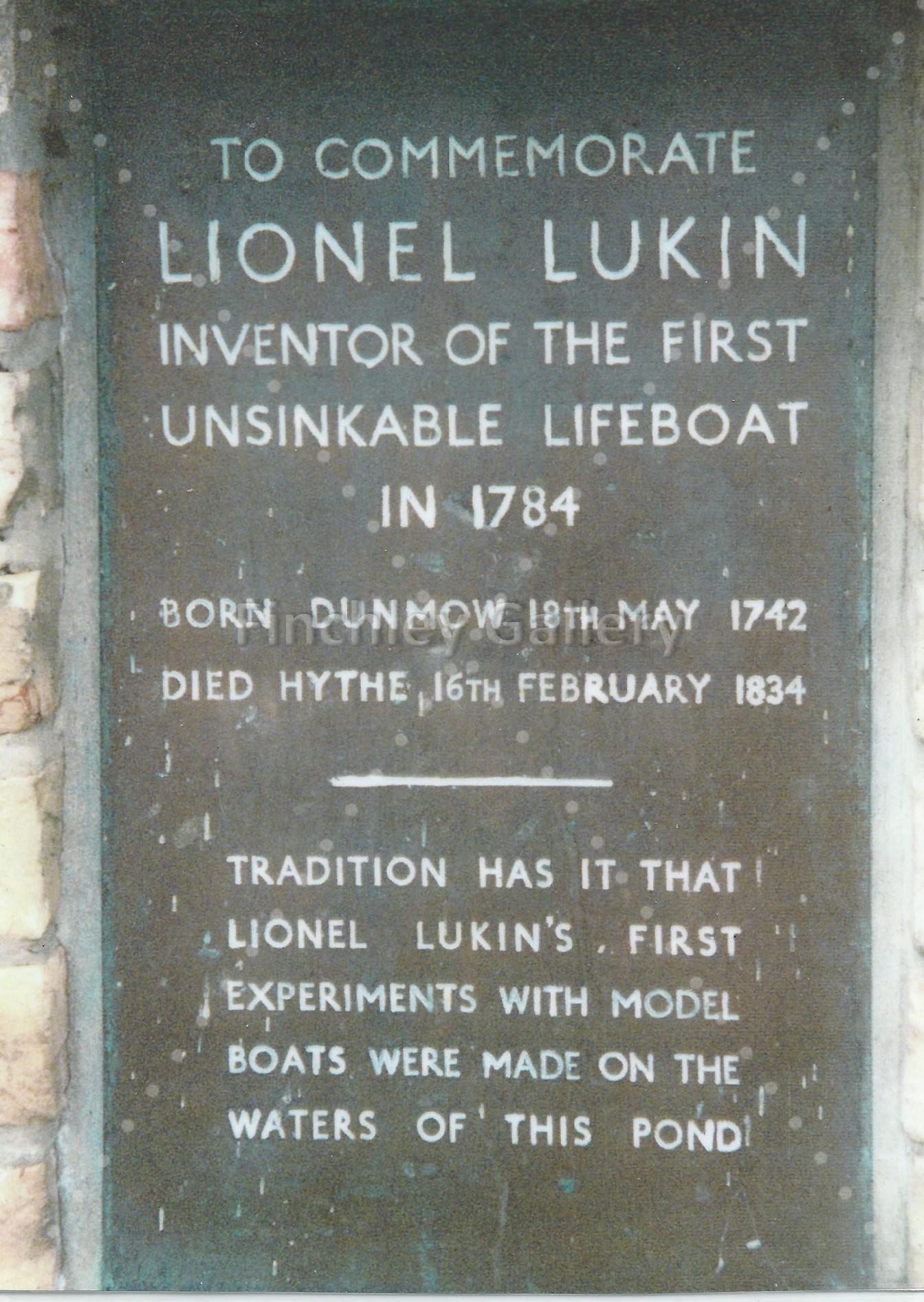 Lionel Lukin sign at the Doctor's Pond Dunmow