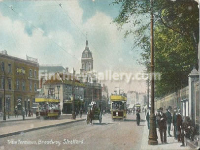 The Tram Terminus, Stratford, Essex 1908