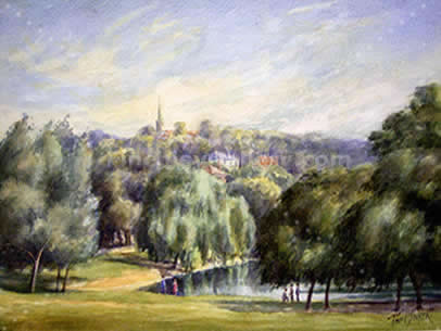 HIGHGATE FROM THE FIELDS, HAMPSTEAD, 1933